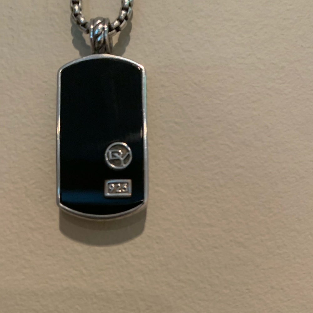 David Yurman Dog Tag with Black Onyx